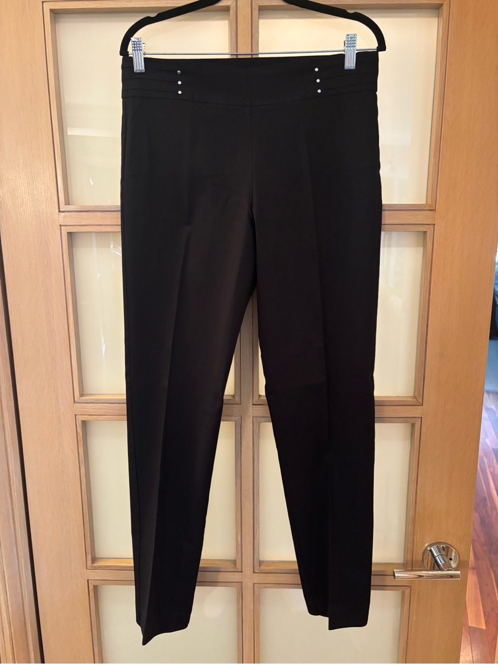 JM Collection Black Pull-On Straight-Leg Pants